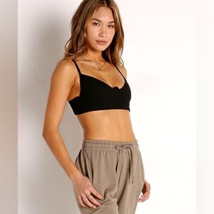 Joah Brown Structured Ribbed Bralette in Smoke - S/M in excellent condition
